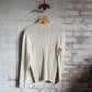 1970s Cream Cable Knitted Jumper