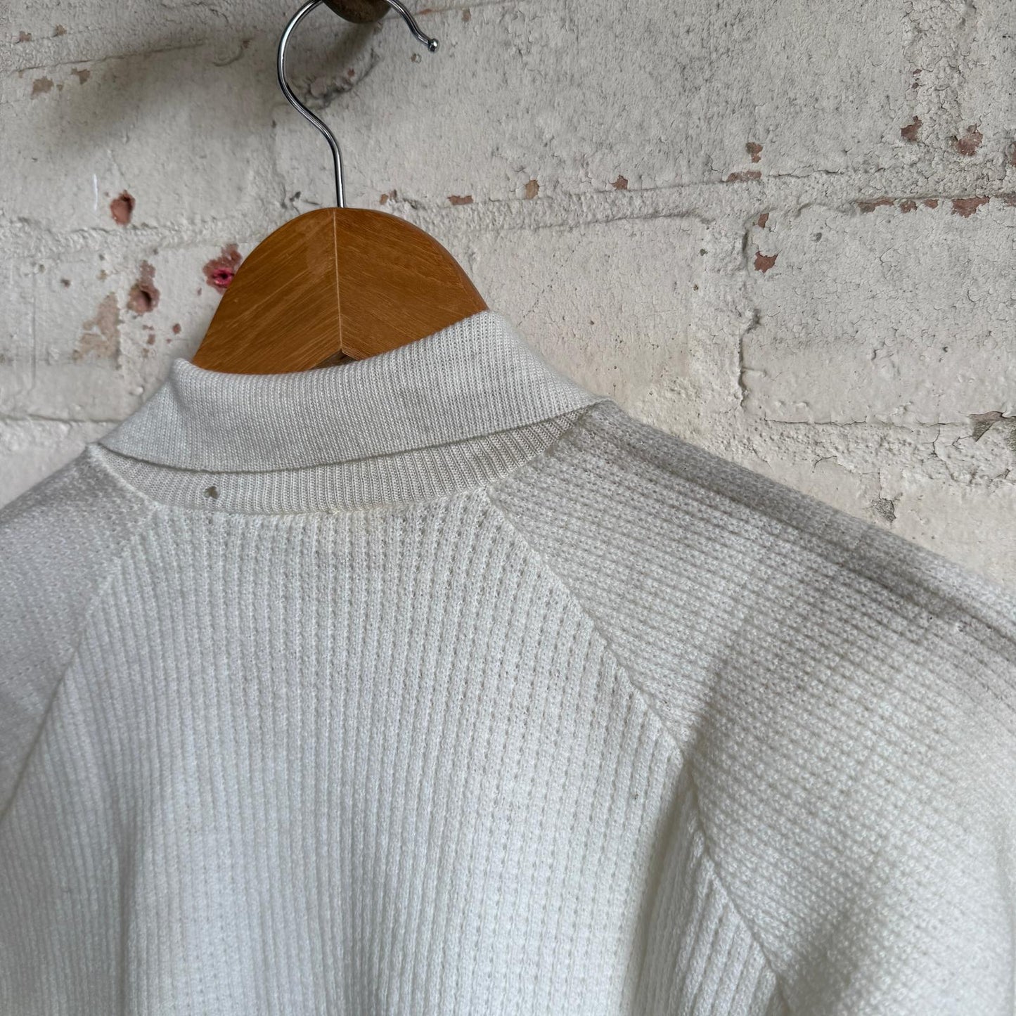 1950s White Knitted Button up Cardigan Jumper