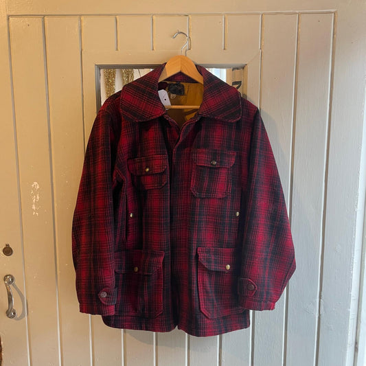 1940s Red Woolrich Hunting Wool Jacket