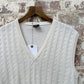1970s White Italian Knitted Tank Top Jumper