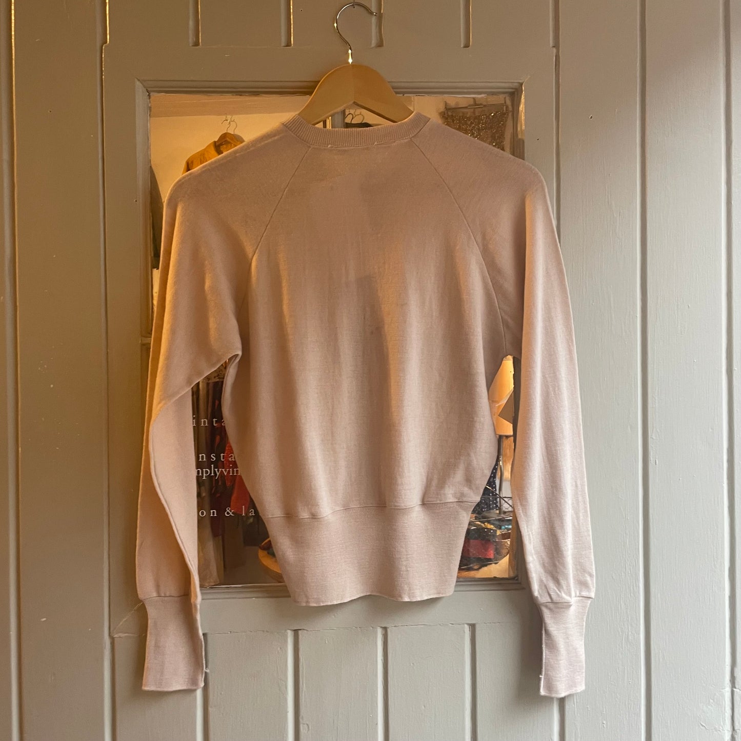 1950s Beige Knitted Button Up Cardigan Jumper