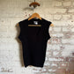 1970s Black Knitted Tank Top Sweater Vest Jumper