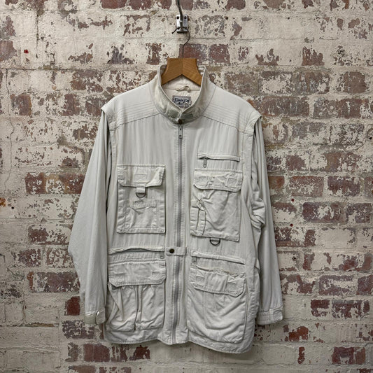 1980s White Utility Fishing Jacket