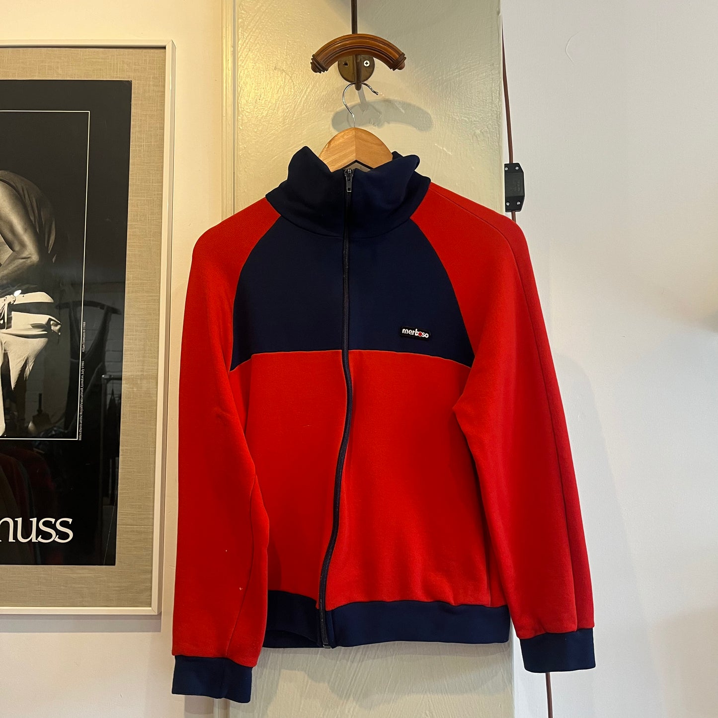 1980s Navy and Red Merboso Track Top