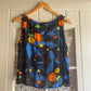 1970s Black Graphic French Connection Top