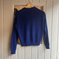 1960s Navy Knitted Round Neck Jumper