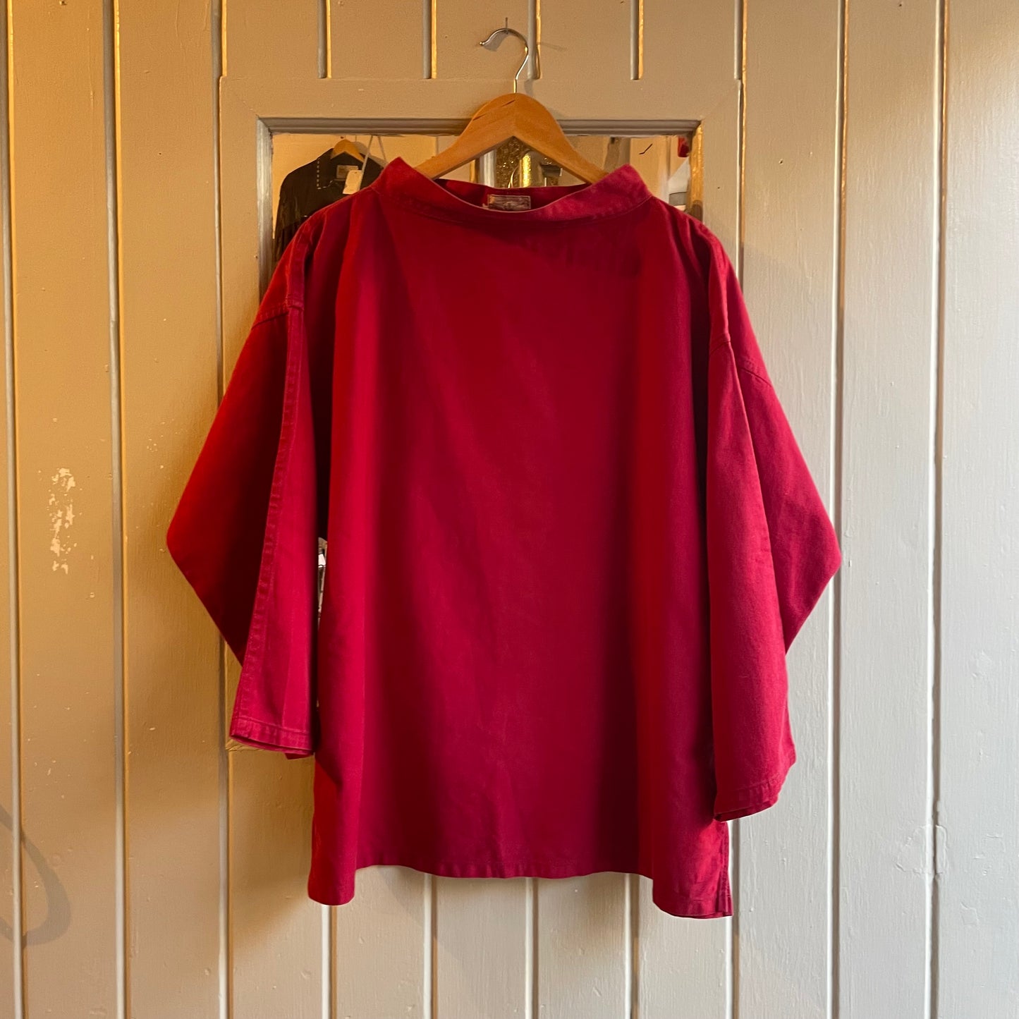 1950s Red British Holdfast Work Pullover Smock Jacket
