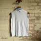 1970s White Roll Neck Sleeveless Vest