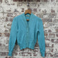 1960s Turquoise Blue Knitted Cardigan
