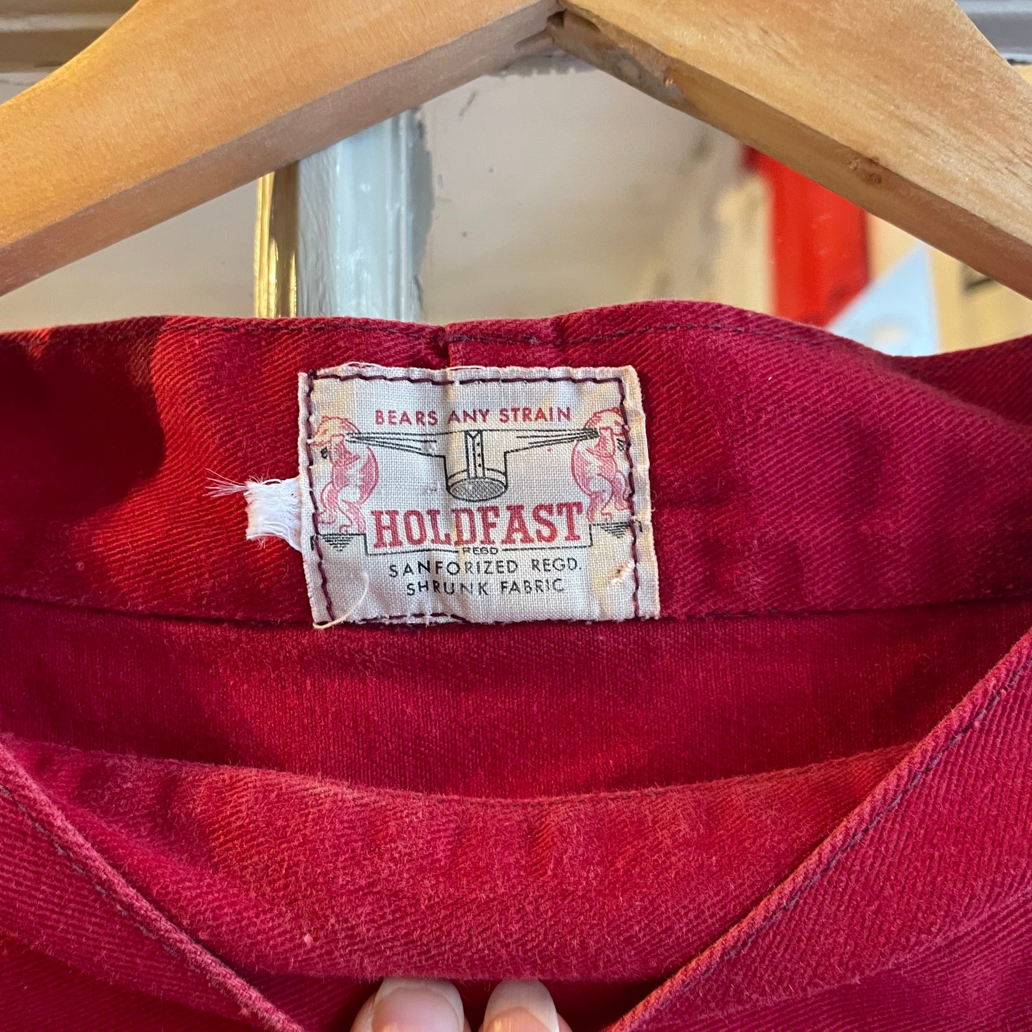 1950s Red British Holdfast Work Pullover Smock Jacket