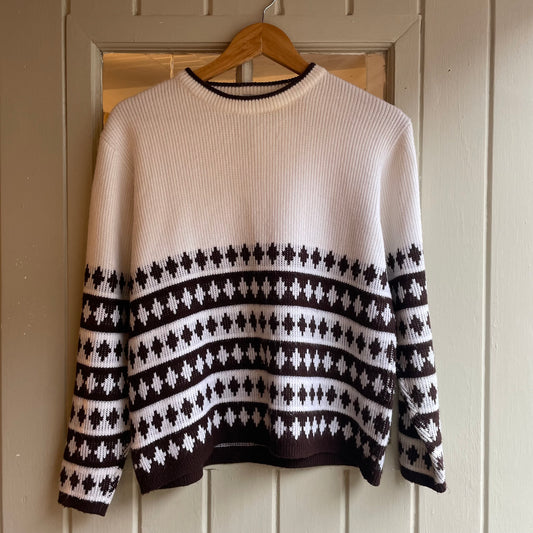 1970s White St Michael’s Knitted Patterned Jumper