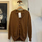 1980s Italian Brown Wool Knitted Cardigan Jumper