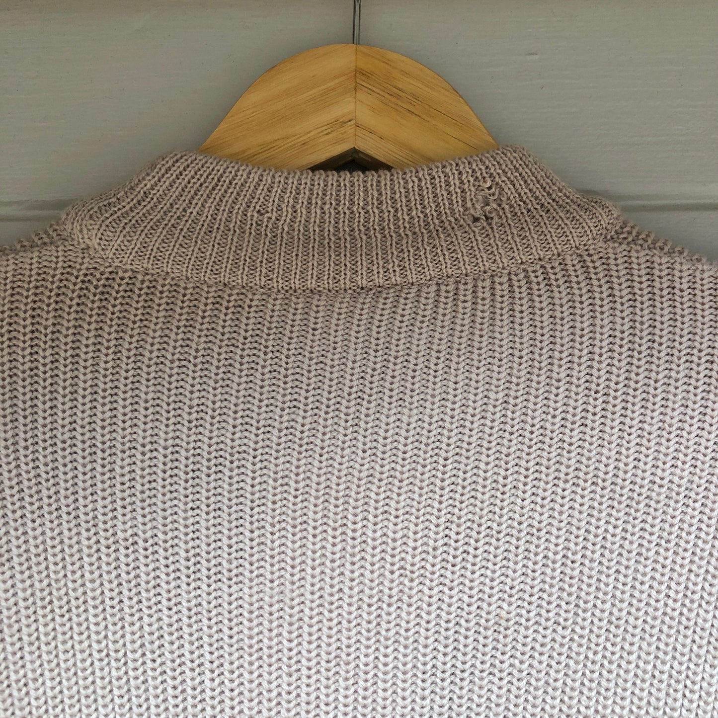 1970s Beige Italian Knitted Wool Jumper