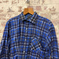 1970s Blue Checkered British Button Up Shirt