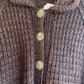 1960s Brown Knitted Buttoned Cardigan Jumper