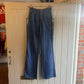 1970s Blue Wash Tiger Eye Flared Jeans