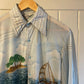 1970s Grey American Graphic Collared Shirt