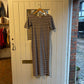 1990s Brown Striped Laura Ashley Cotton Dress