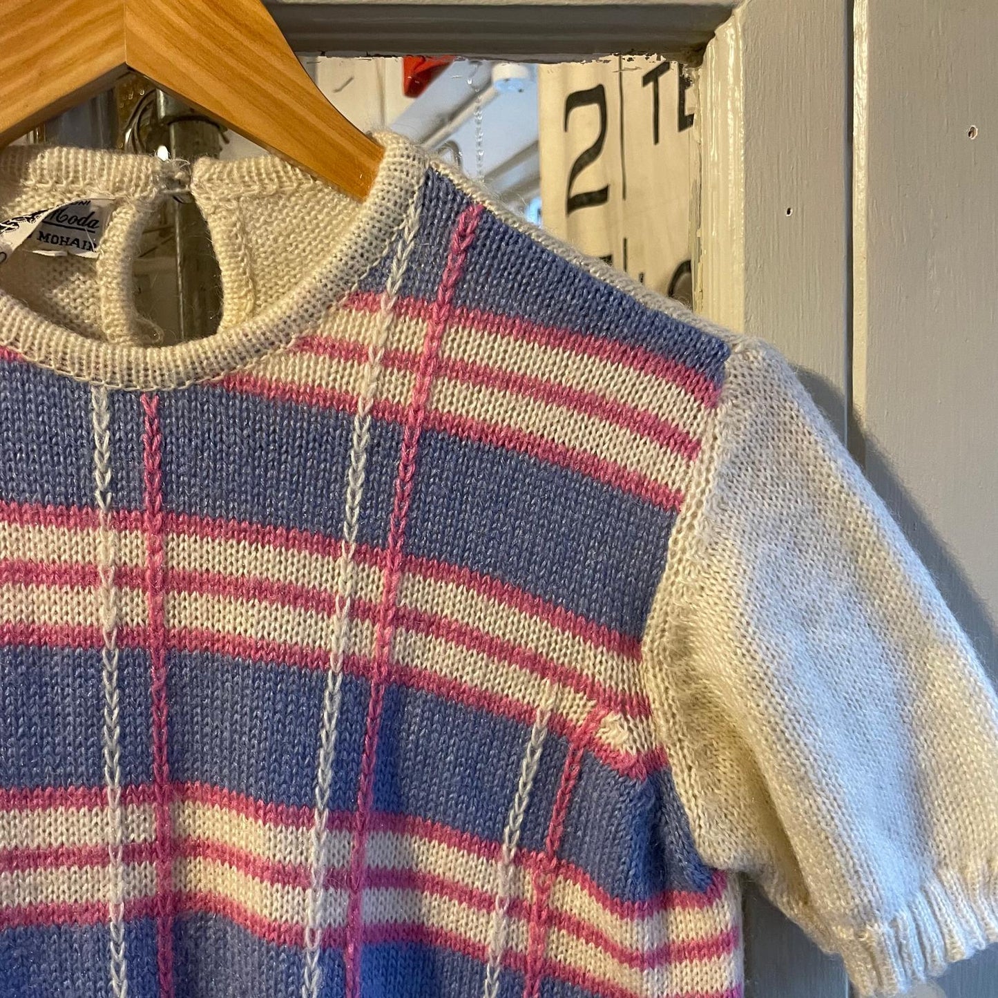 1960s Checkered Italian Mohair Knitted short Sleeved T-Shirt
