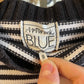 190s Black and White Striped Guernsey Cotton Jumper