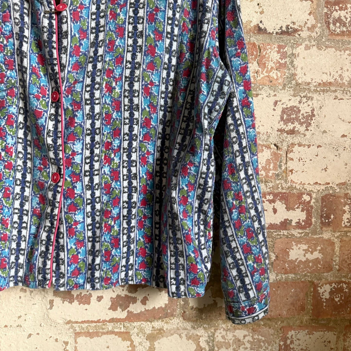 1950s Blue Paisley Patterned Button Shirt