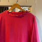 1980s Red Cotton British Work Fisherman Artist Smock Jacket