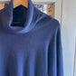 1980s , 1990s Navy Wool Laura Ashley Roll Neck Jumper