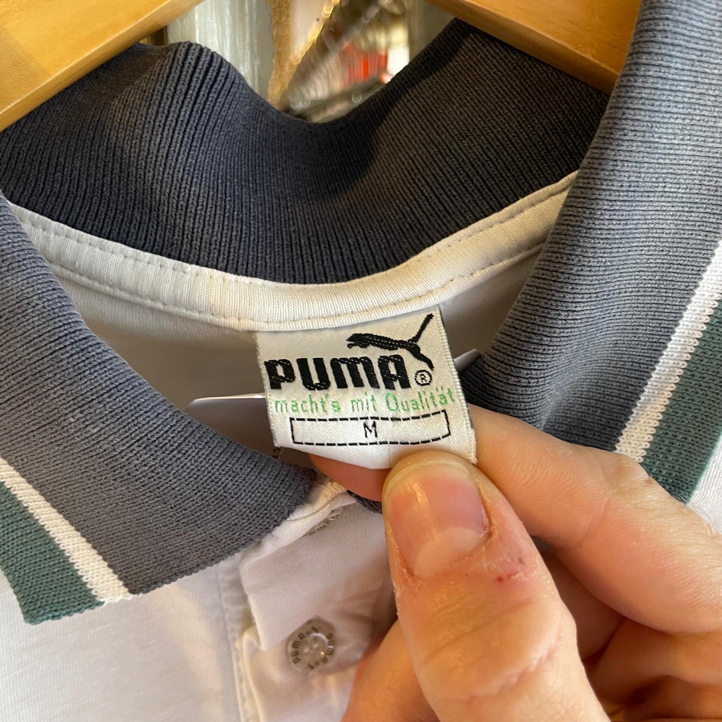 Vintage 80s/90s White Puma Polo Shirt Top