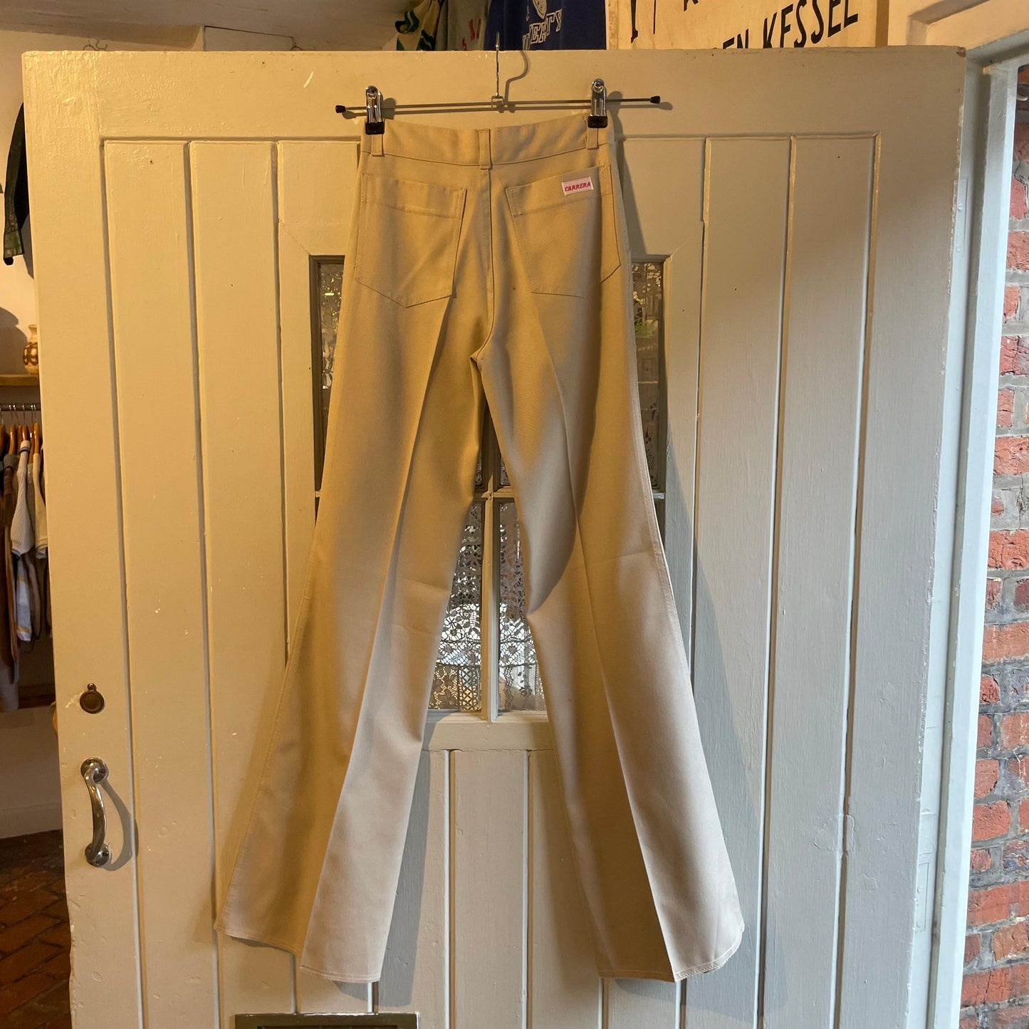 1970s Cream Carrera Flared Cotton Trousers