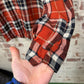 1970s Orange Checkered Button Up Shirt