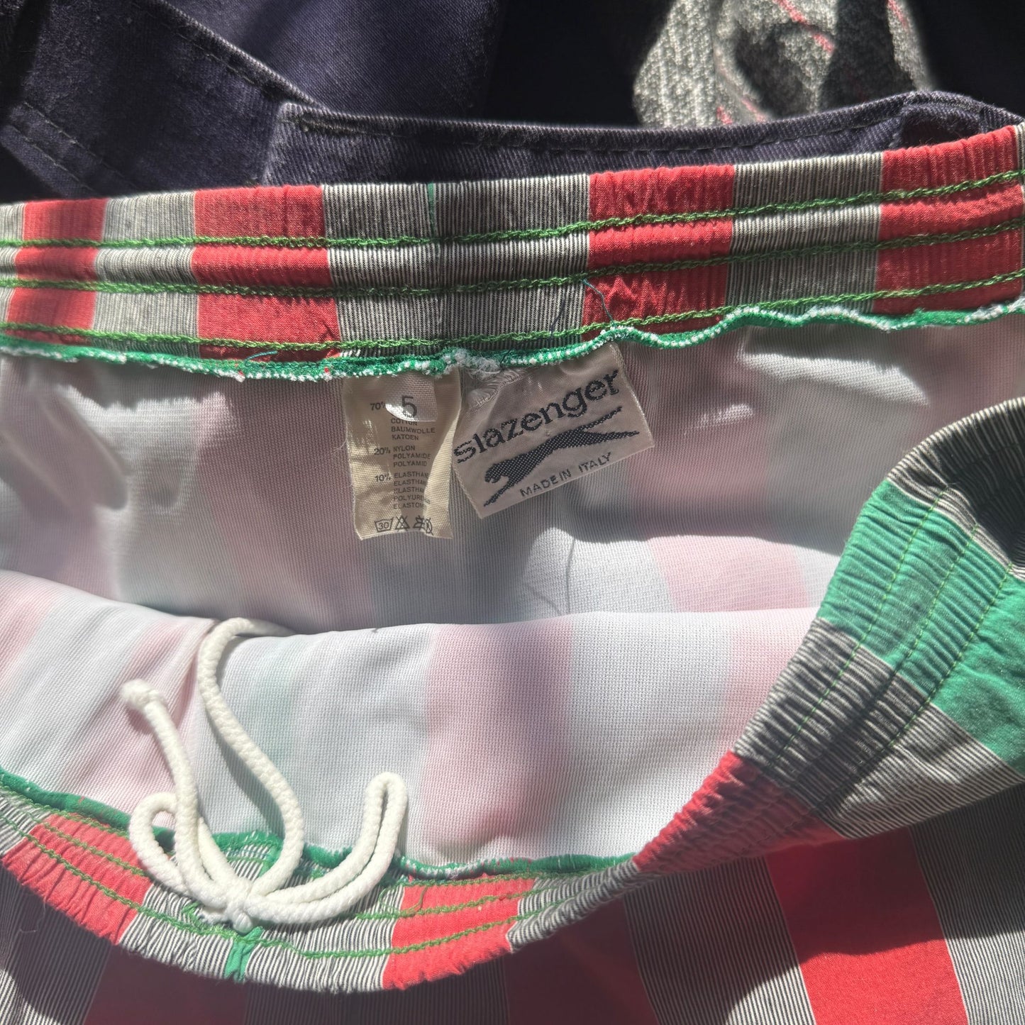 1980s Multicoloured Slazenger Striped Shorts