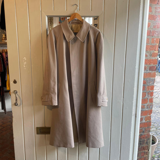 1980s Beige Aquascutum Long Mac Coat
