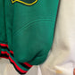 1970s 1980s Green Graphic Sweatshirt Bomber Jacket