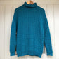 1960s Turquoise Wool Turtle Neck Knitted Jumper