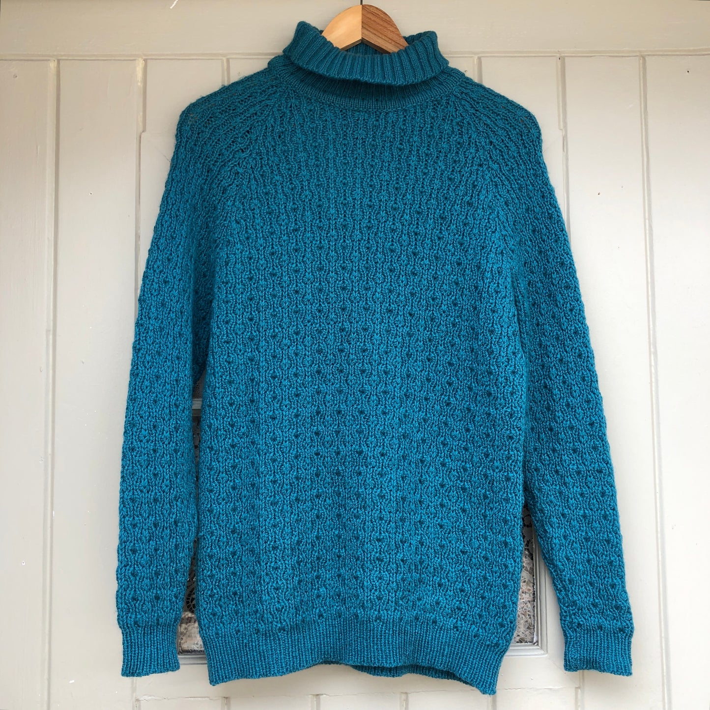 1960s Turquoise Wool Turtle Neck Knitted Jumper