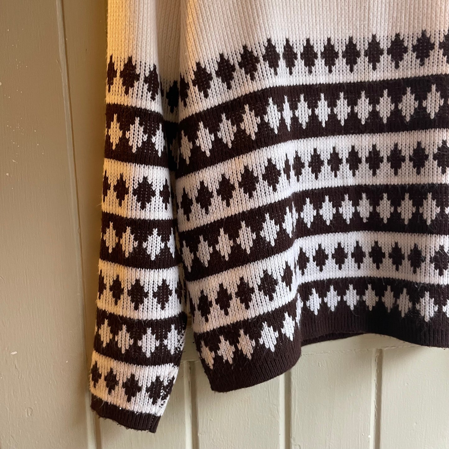 1970s White St Michael’s Knitted Patterned Jumper