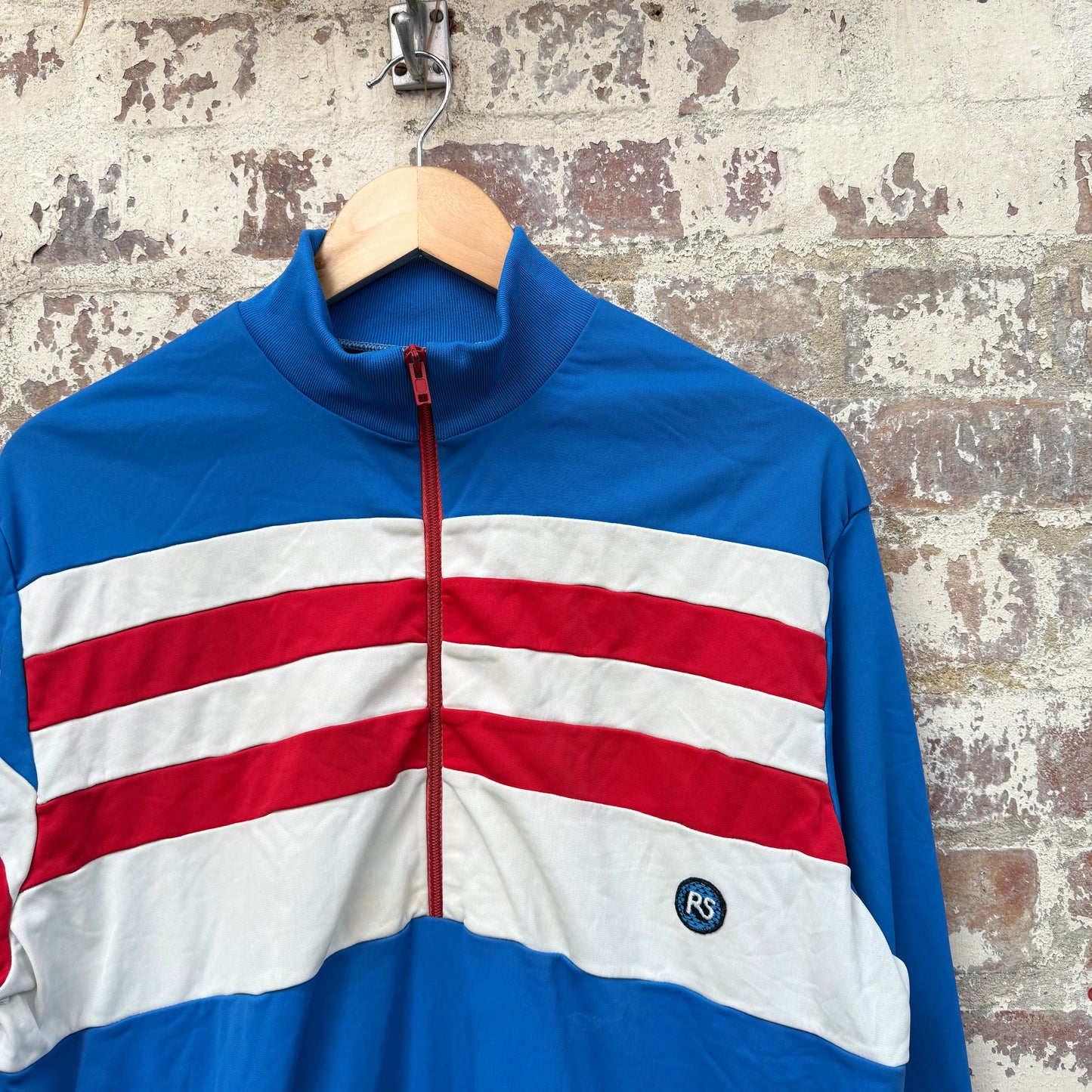 1980s Blue Espirit Zip Track Top Jumper