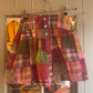 1970s Multi Coloured Checked Patchwork Skirt