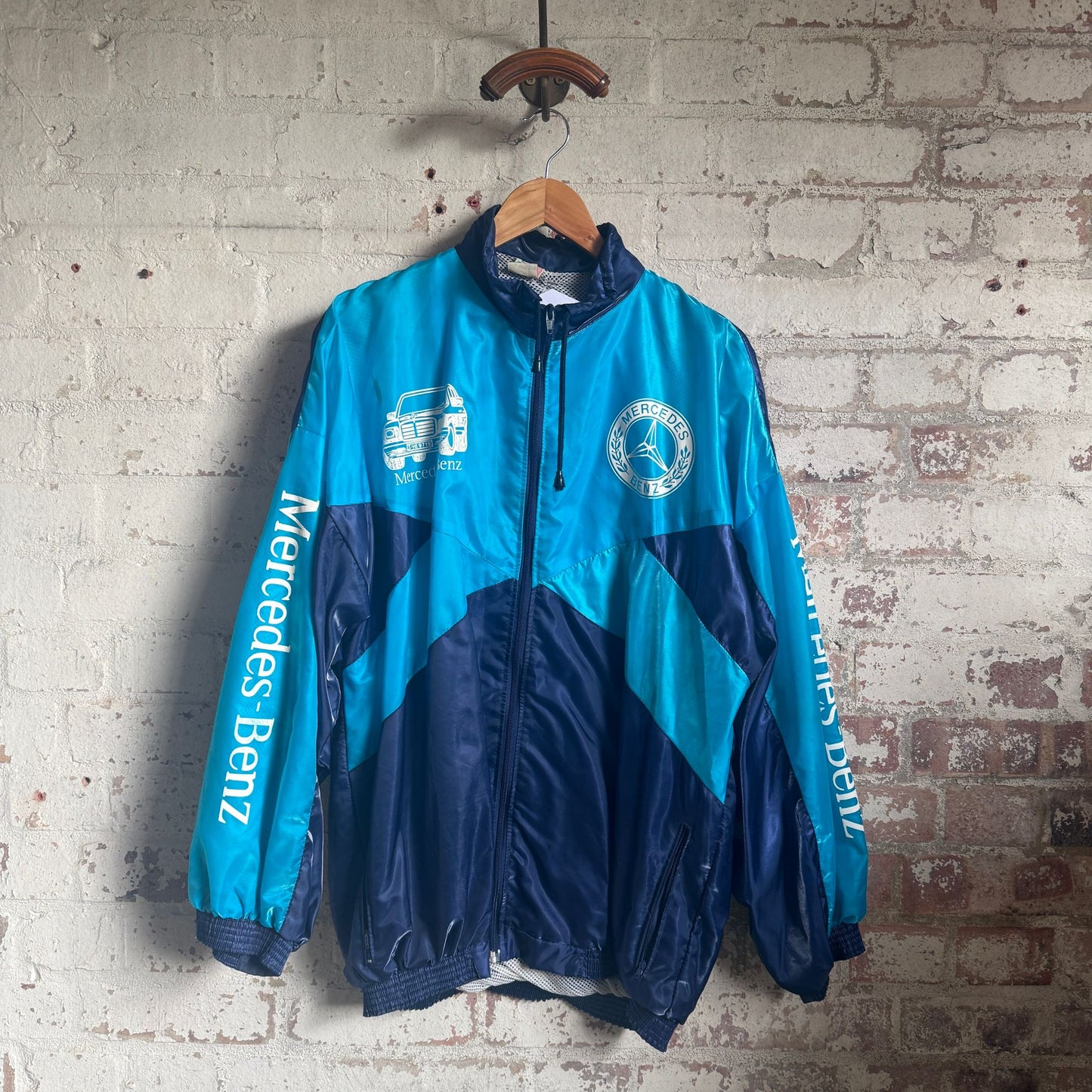 1980s Blue Mercedes-Benz Blue Track Top Jacket