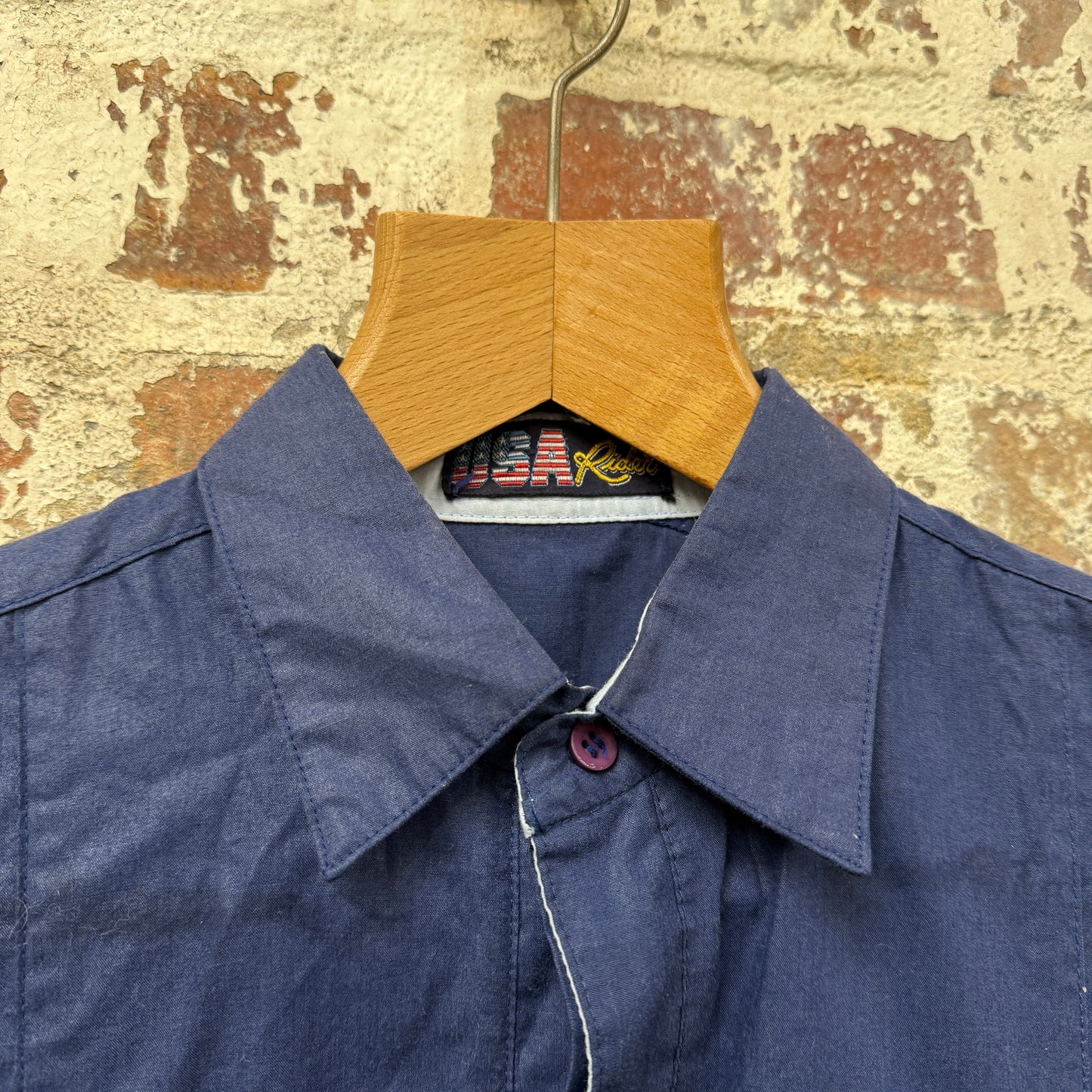 1980s Navy Button Up Shirt Jacket