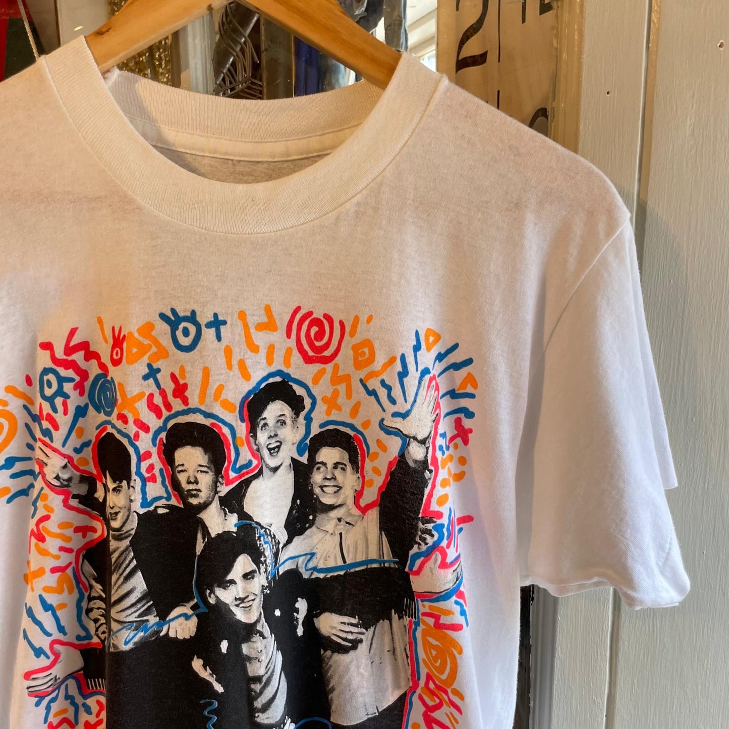 1980s White New Kids on the Block Graphic T-shirt