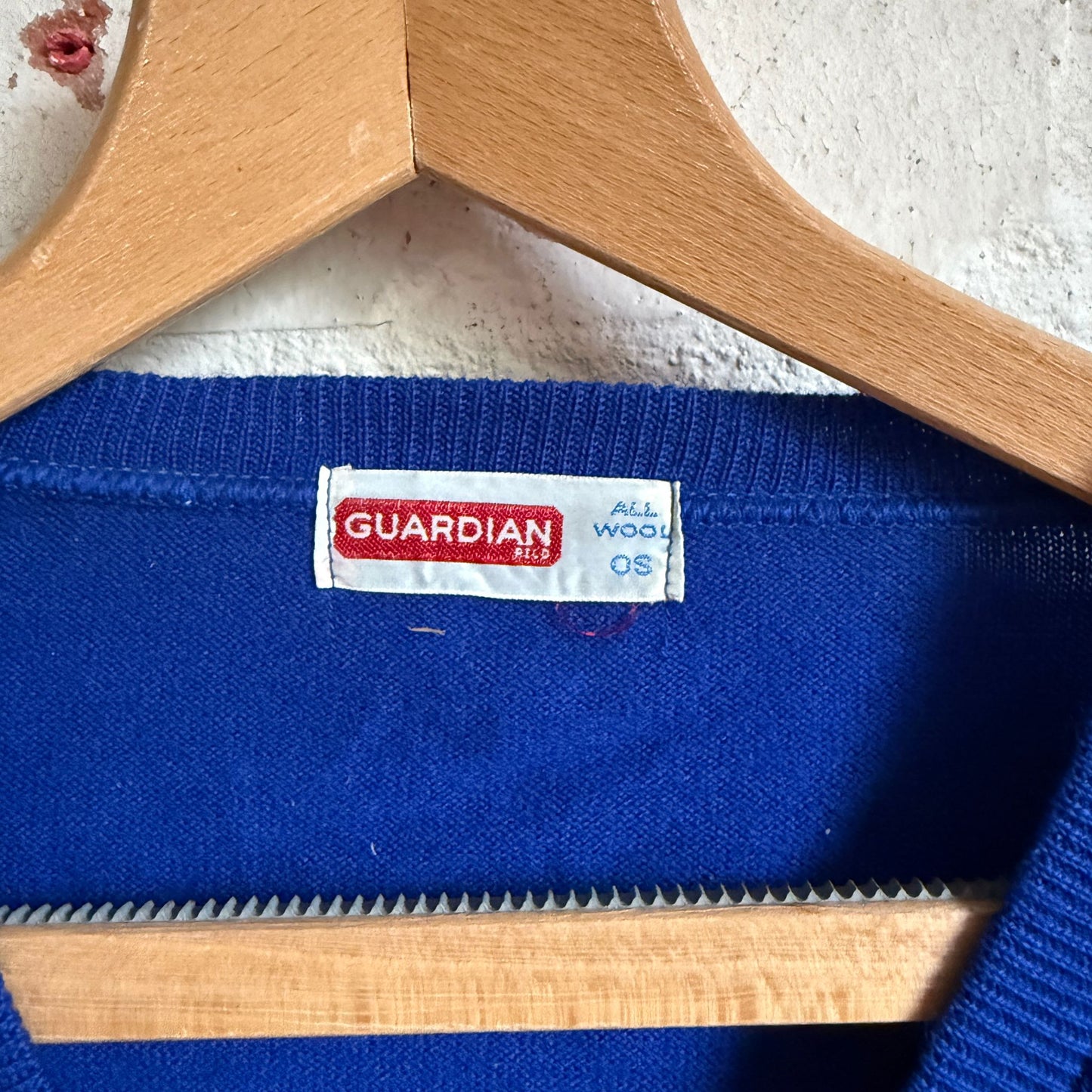 1940s Rayon Blue British Knitted V-Neck Jumper