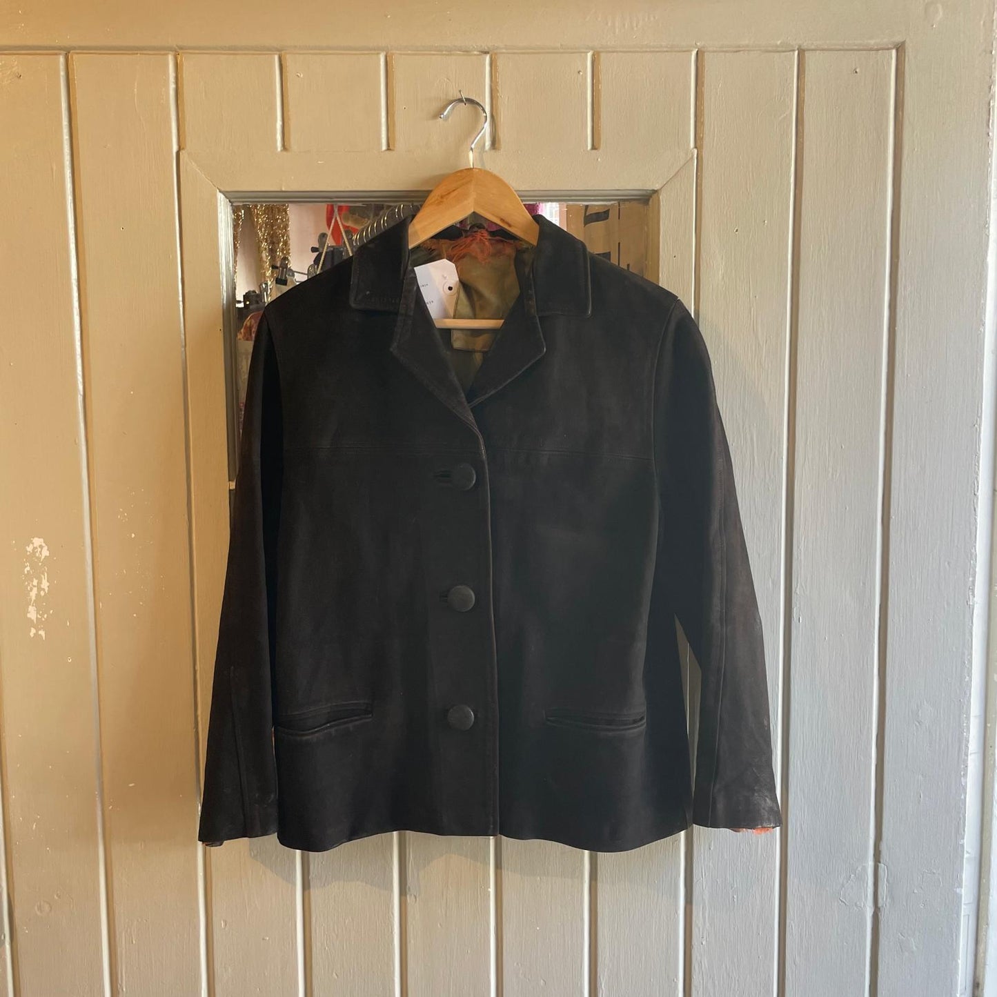 Vintage 50s/60s Dark Brown Suede Leather Jacket Coat