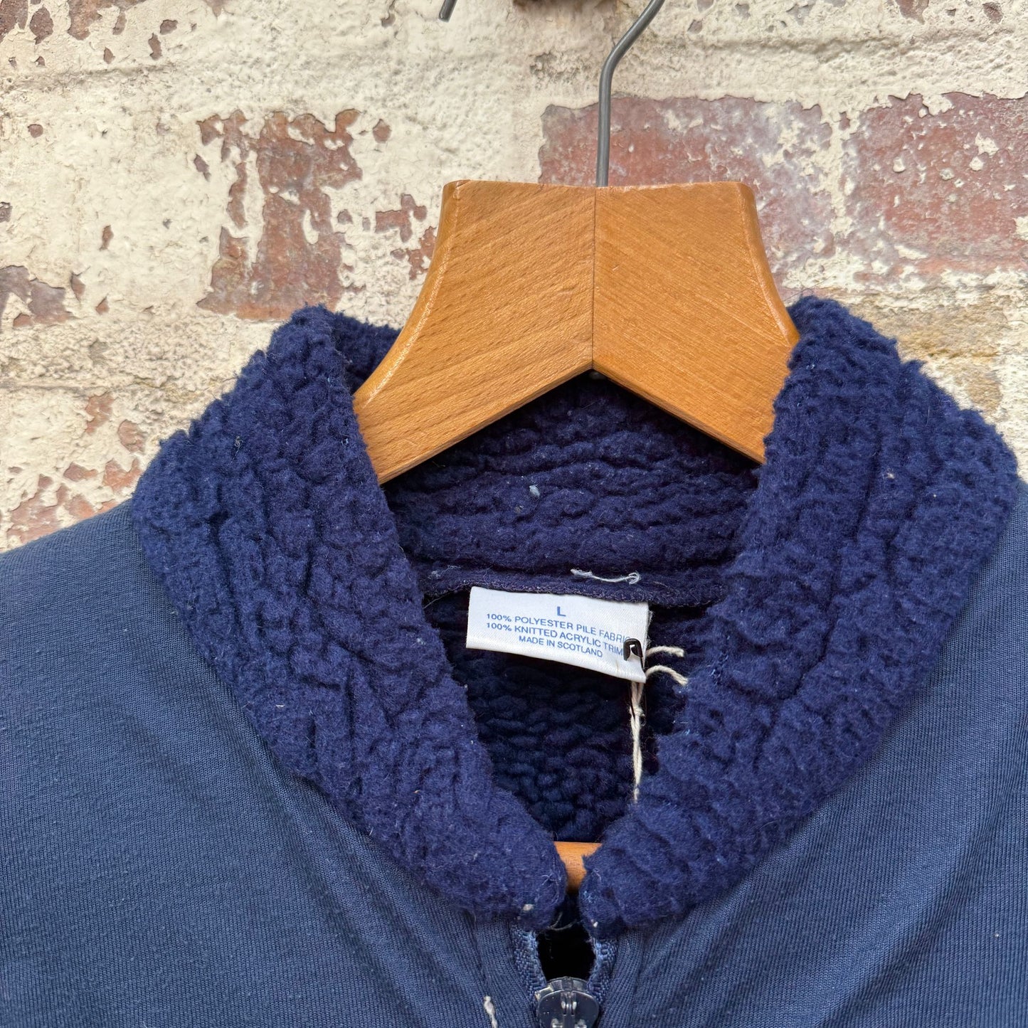 1980s Navy Shearling Fleece Gilet Jacket