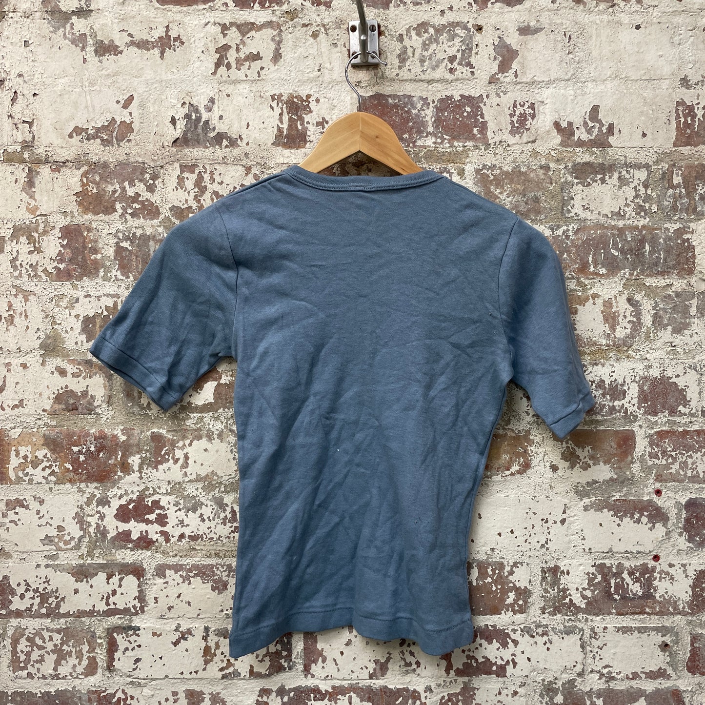 Vintage 1970s 1980s Grey Blank T-Shirt Top