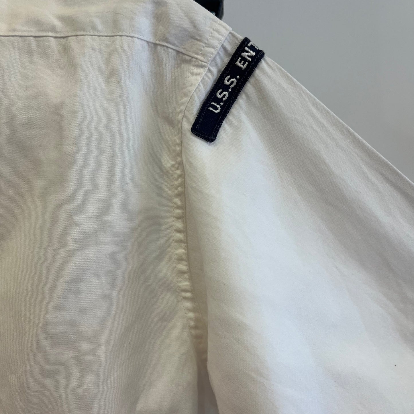 1970s White Short Sleeve US Navy Dress Shirt