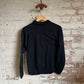 1970s Black Unusual Raglan Roll Neck Long Sleeve Top