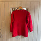 1970s Red Wool British Fisherman Guernsey Jumper