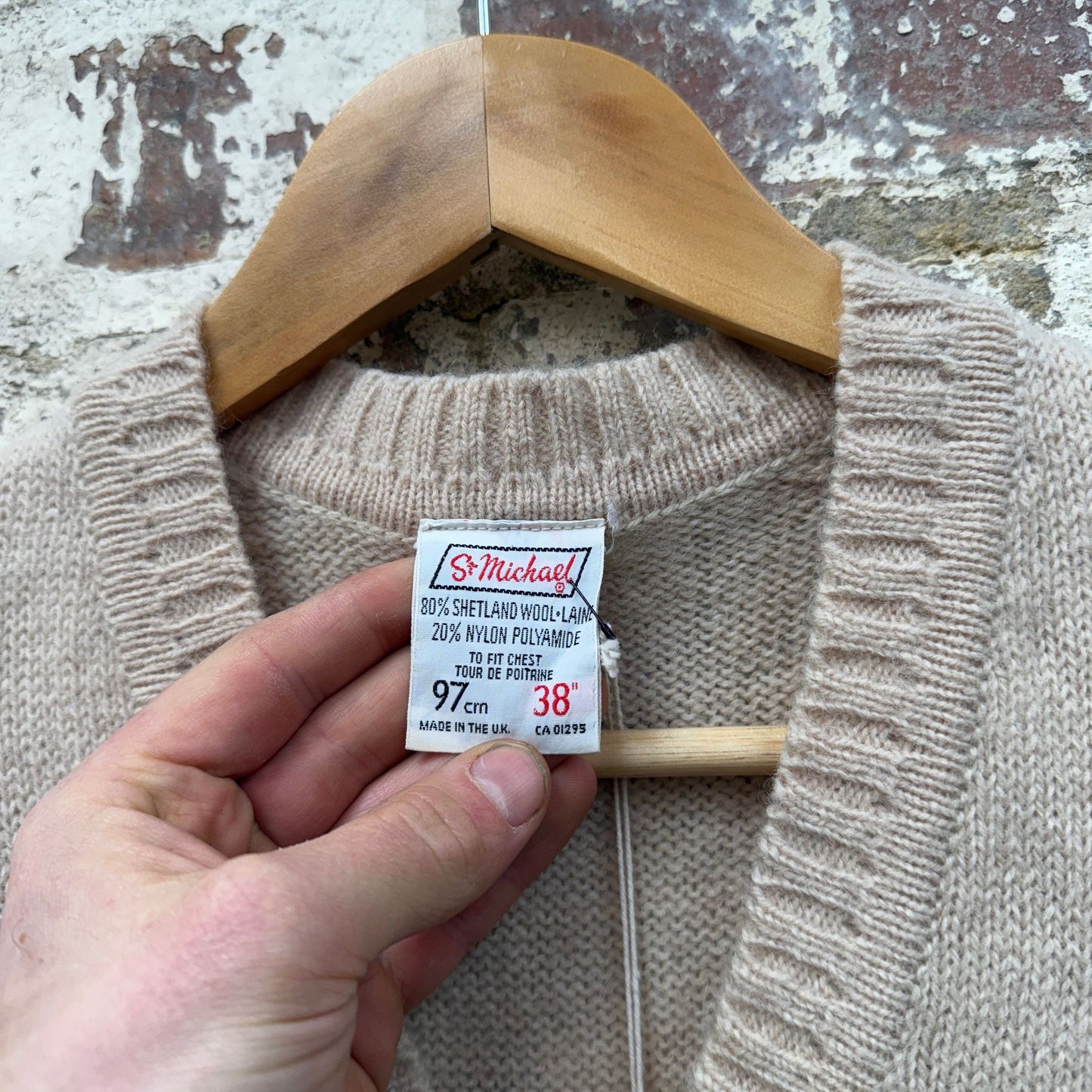 1970s Biege St Michael Knitted Tank Top Sweater Vest