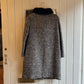 1960s Black and White Wool Long Double Breasted Coat